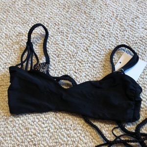 Acacia Swimwear black bikini top medium
